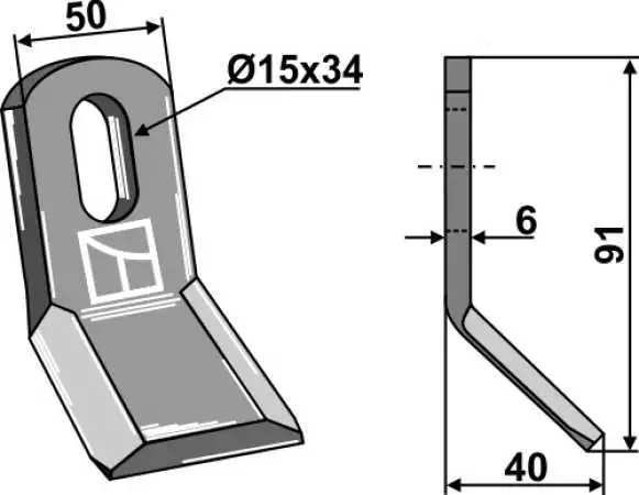 Y-Messer 91x50mm